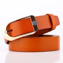 Women's Retro Genuine Leather Belt with Silver Buckle — feature 13