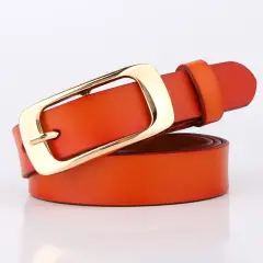 Women's Retro Genuine Leather Belt with Silver Buckle — feature 14
