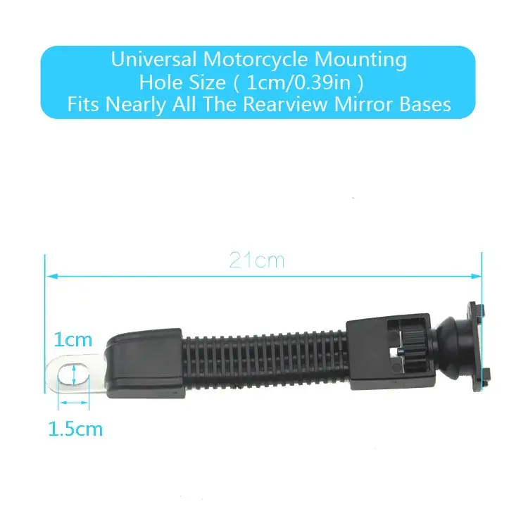 Universal Motorcycle Rearview Mirror Mount 21cm Waterproof