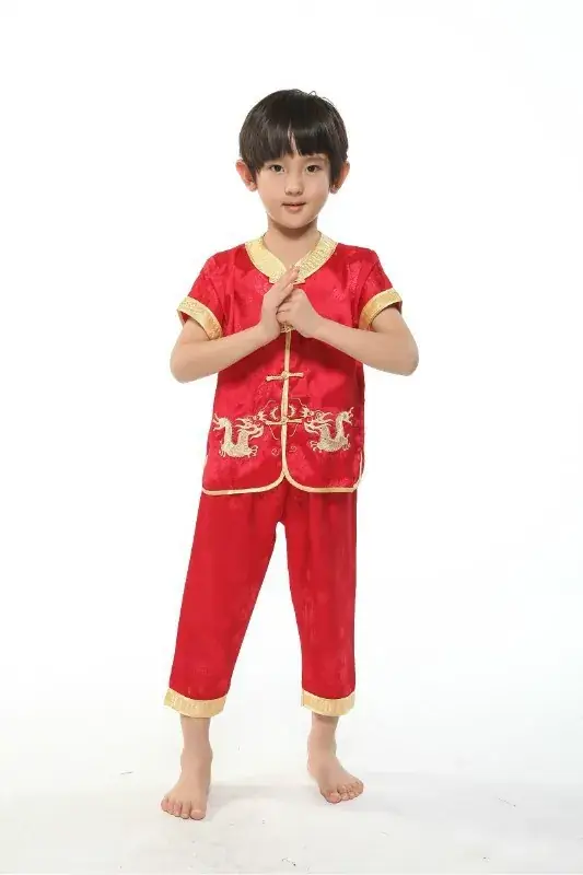 Kids Embroidered Red Dragon Suit for Boys — feature 2