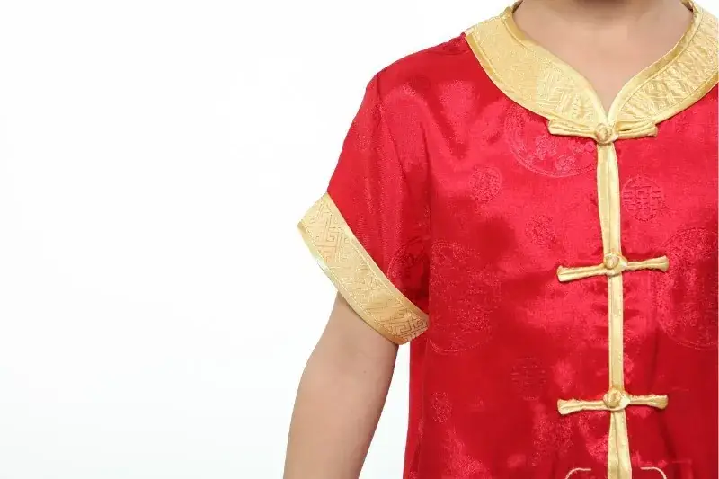 White Silk Plaid Chinese Tang Suit for Boys Summer Autumn — feature 6