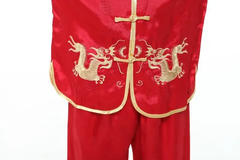 White Silk Plaid Chinese Tang Suit for Boys Summer Autumn — feature 7