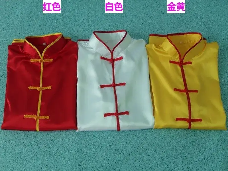 Silk Kids Costume Red White Yellow Chinoiserie Tang Suit