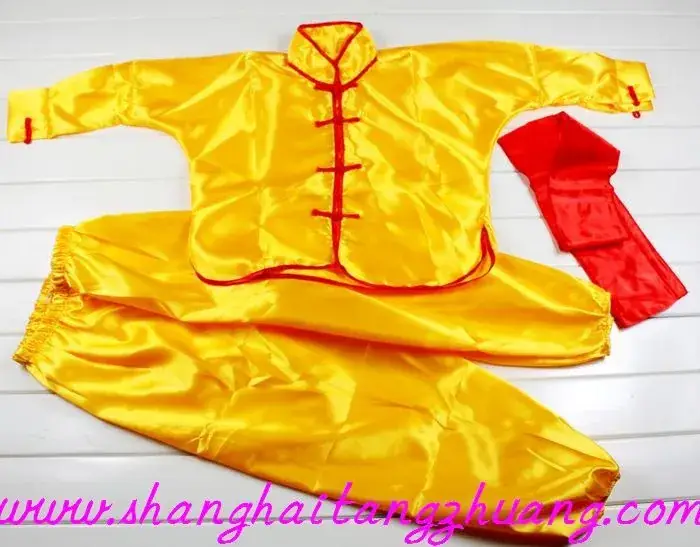 Silk Kids Costume Red White Yellow Chinoiserie Tang Suit