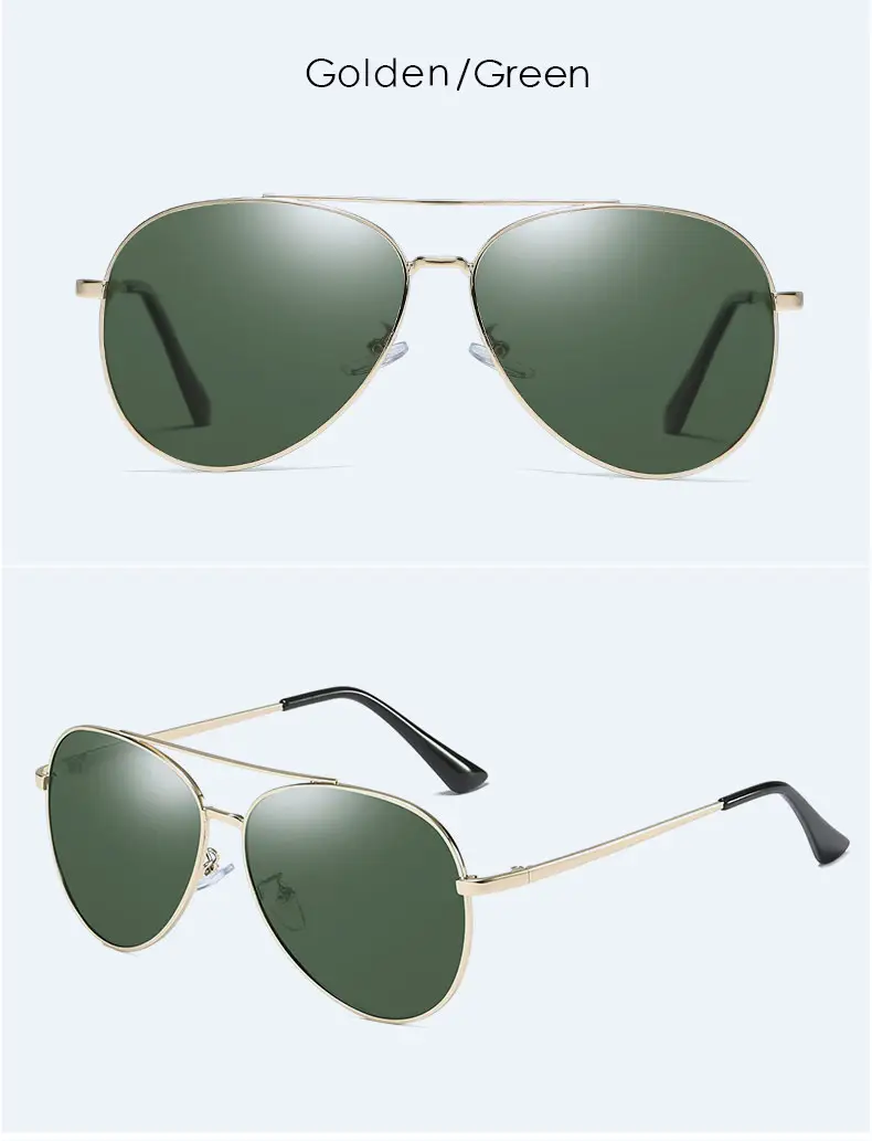 Women Polarized Sunglasses Green Gold Frame — feature 13