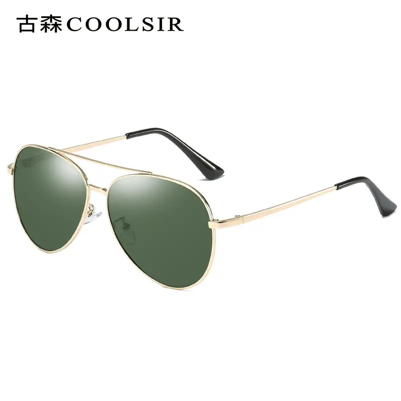 Women Polarized Sunglasses Green Gold Frame