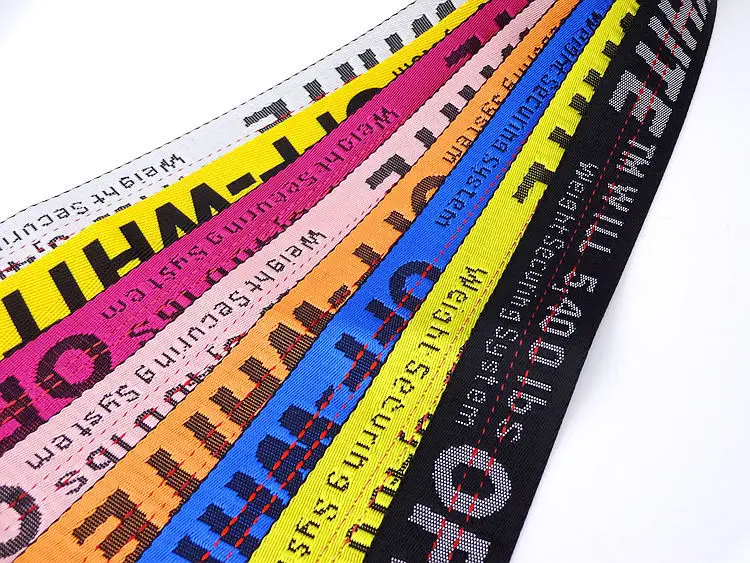 English Letter Printed Canvas Belt Double Ring Keychain Belt — feature 14