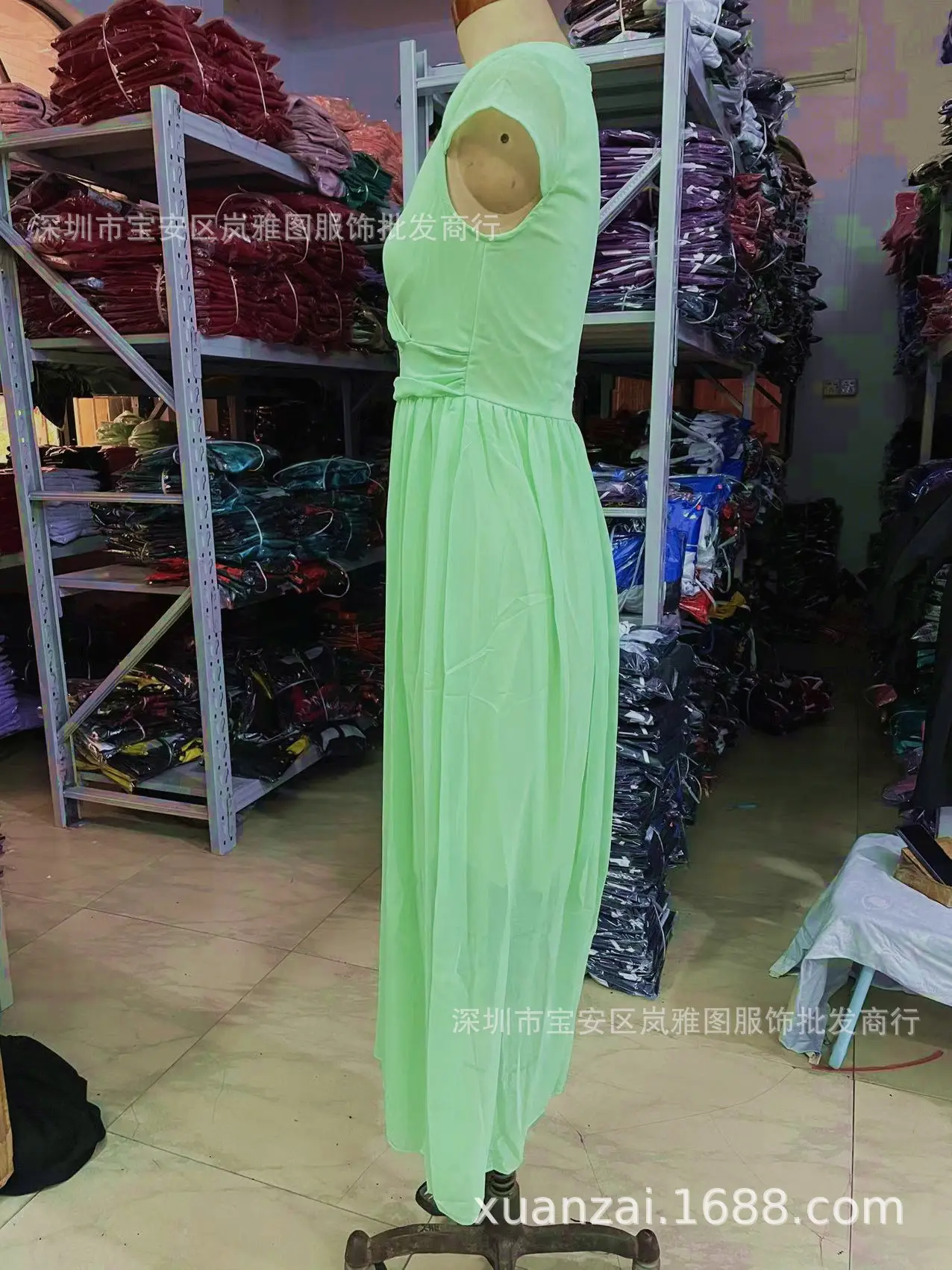 Purple V-Neck Chiffon Gown Dress for Women — feature 21