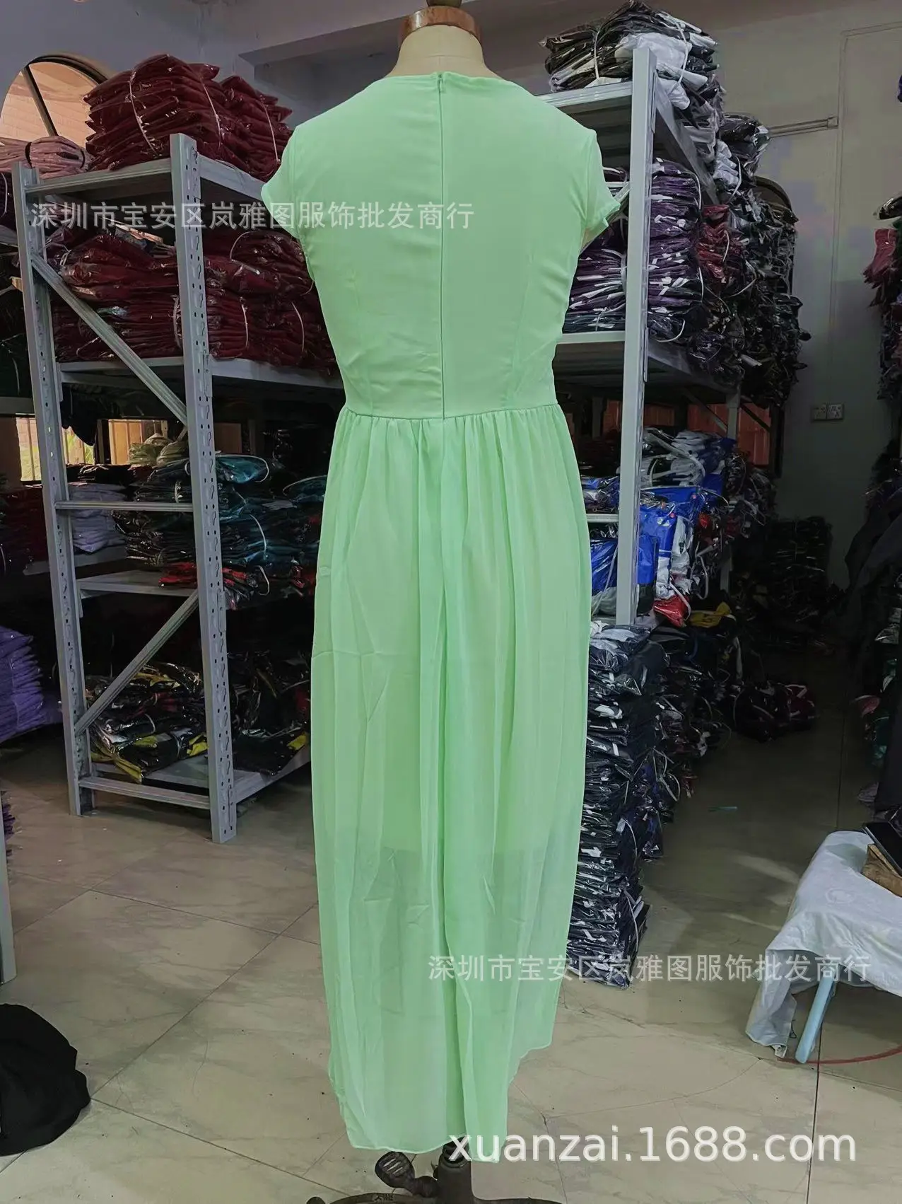 Purple V-Neck Chiffon Gown Dress for Women — feature 22