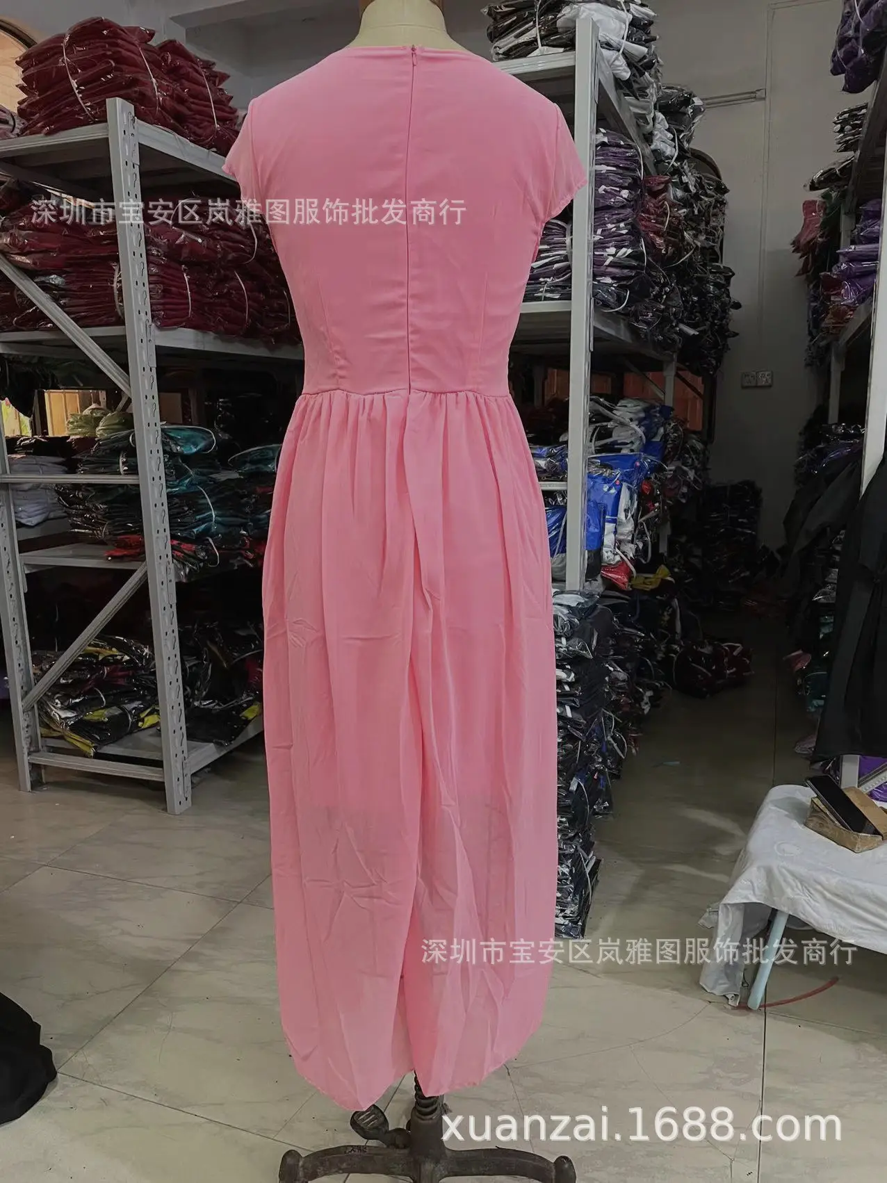 Purple V-Neck Chiffon Gown Dress for Women — feature 25