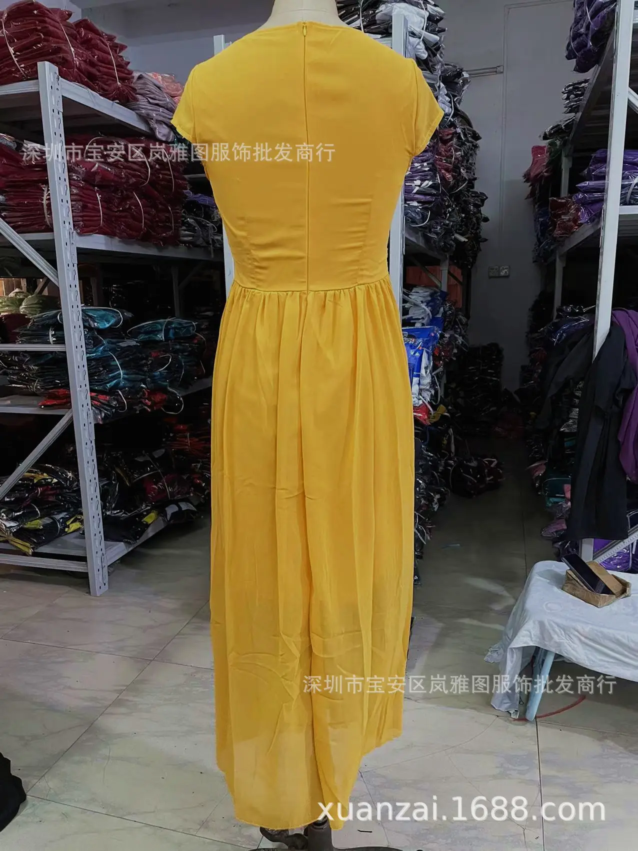 Purple V-Neck Chiffon Gown Dress for Women — feature 26