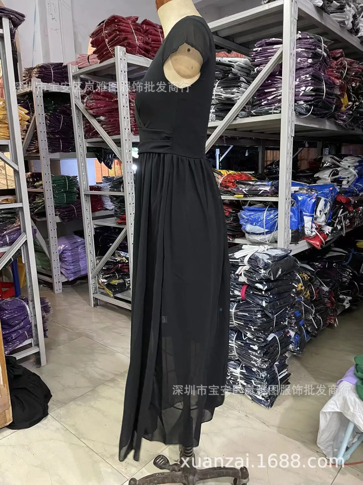 Purple V-Neck Chiffon Gown Dress for Women — feature 36