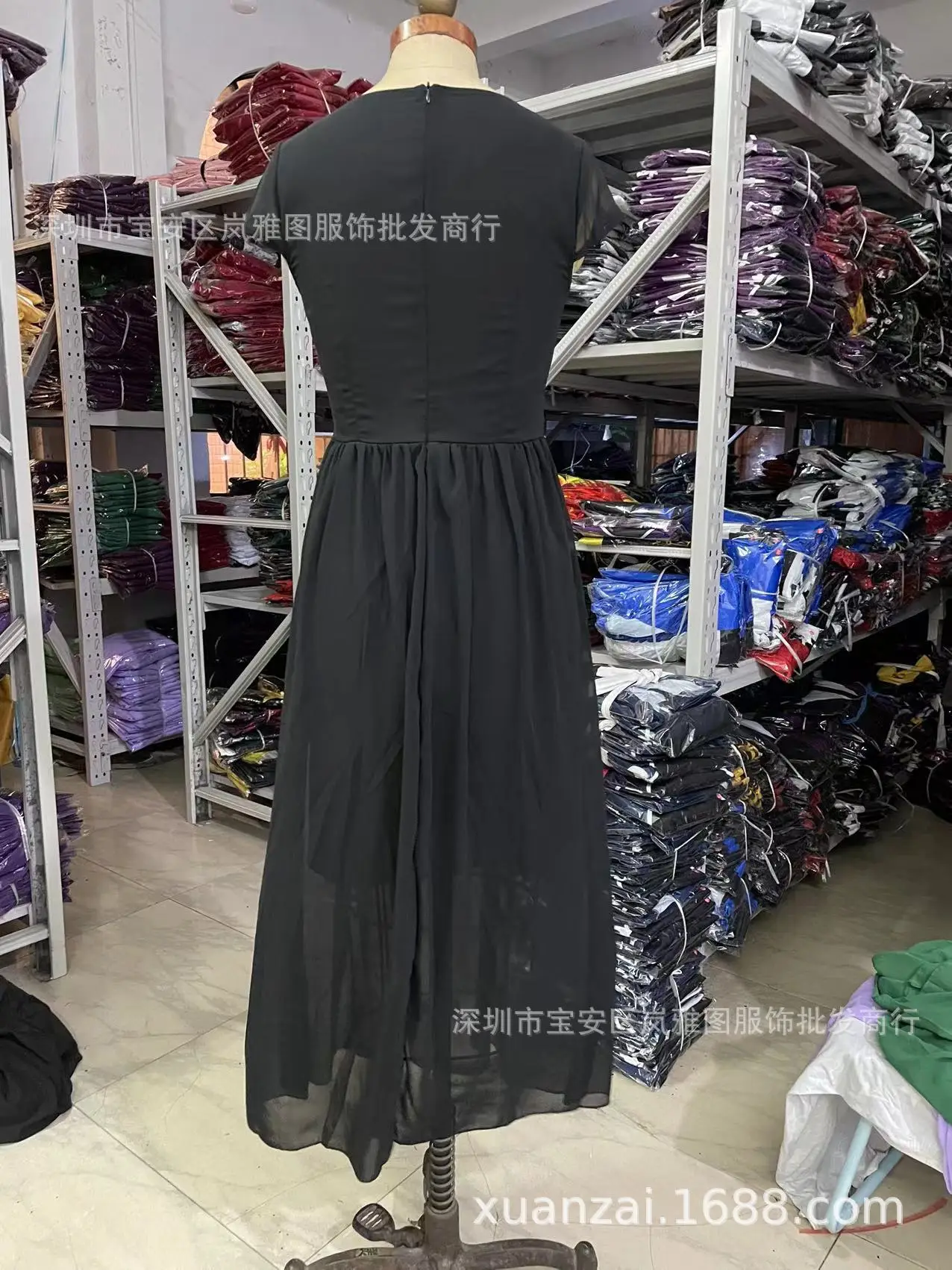 Purple V-Neck Chiffon Gown Dress for Women — feature 37