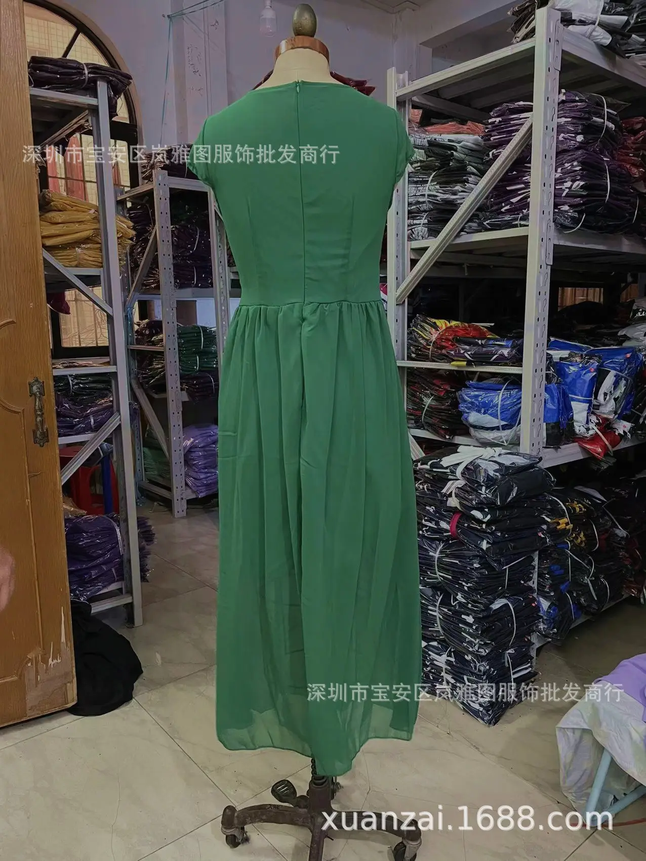 Purple V-Neck Chiffon Gown Dress for Women — feature 38