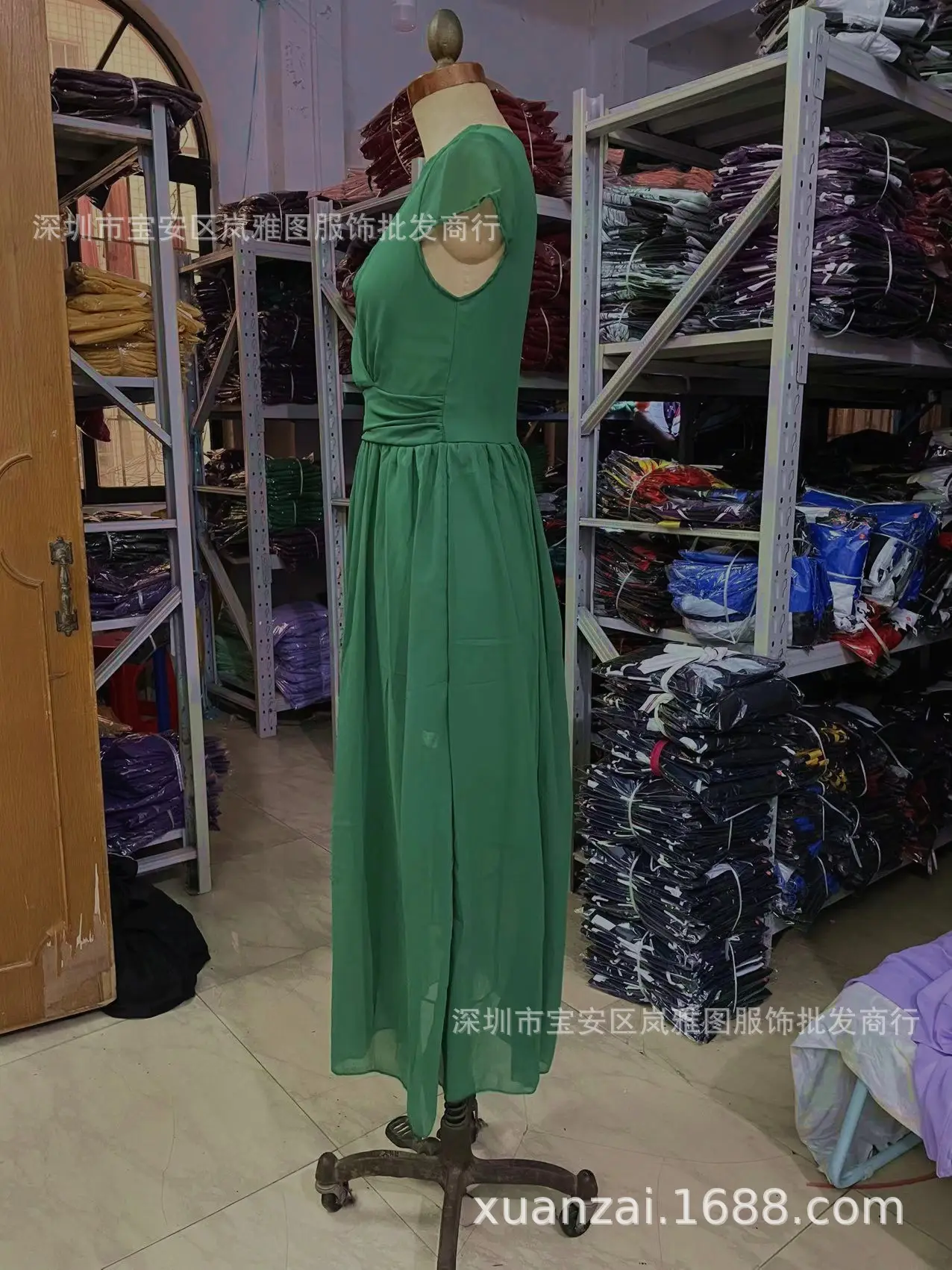 Purple V-Neck Chiffon Gown Dress for Women — feature 39