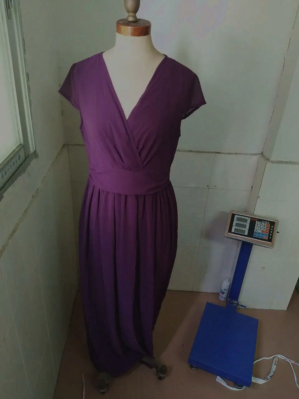 Purple V-Neck Chiffon Gown Dress for Women — feature 61