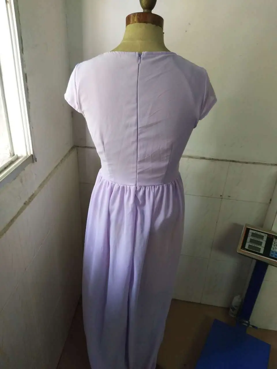 Purple V-Neck Chiffon Gown Dress for Women — feature 67