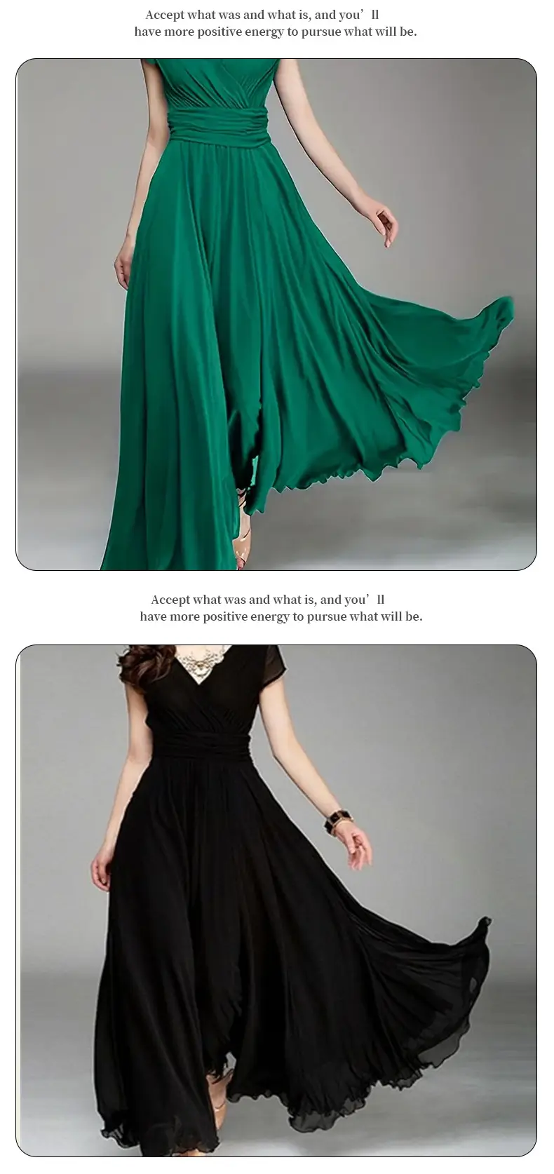Purple V-Neck Chiffon Gown Dress for Women — feature 9