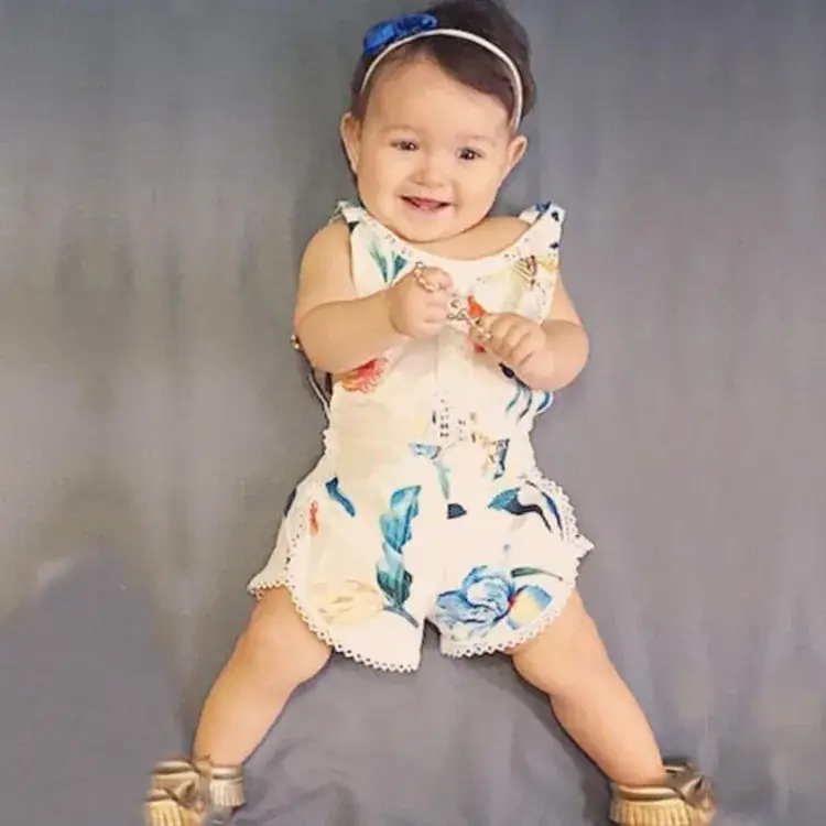 2025 Baby Printed Sleeveless Jumpsuit White Blue Dolphin - Image 2