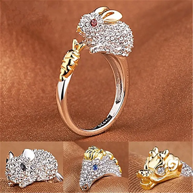 Full Diamond Zodiac Ring with Green Leaf Design - Image 15