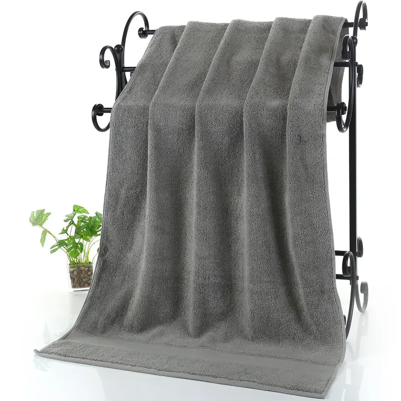 650g Thickened Pure Cotton Bath Towel White - Image 6