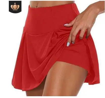 Red Fake Two-Piece Leggings Shorts for Women Summer - Image 2