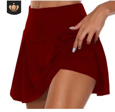 Red Fake Two-Piece Leggings Shorts for Women Summer - Image 8
