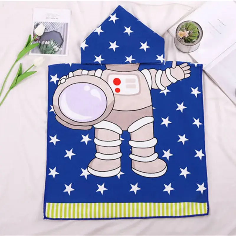 Baby Bath Towel Cartoon Mermaid Hooded Quick-Drying