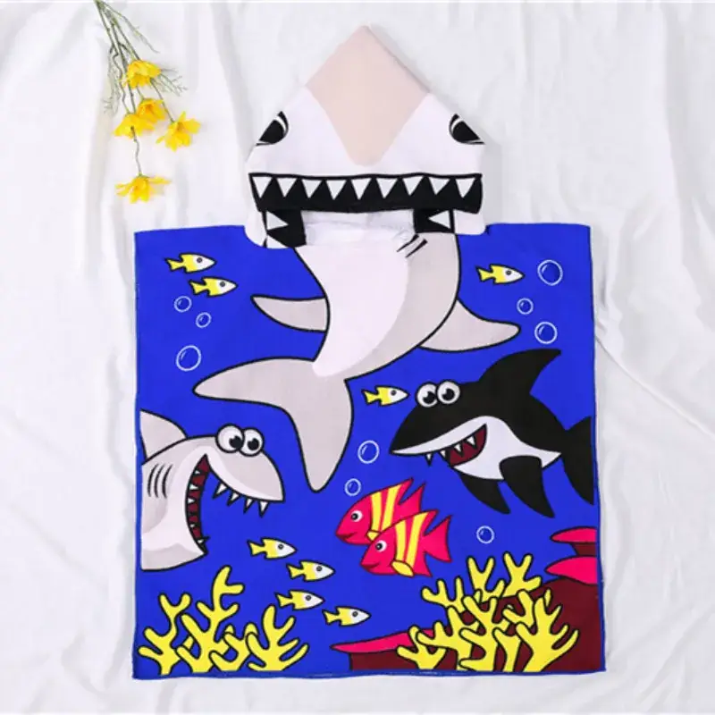 Baby Bath Towel Cartoon Mermaid Hooded Quick-Drying