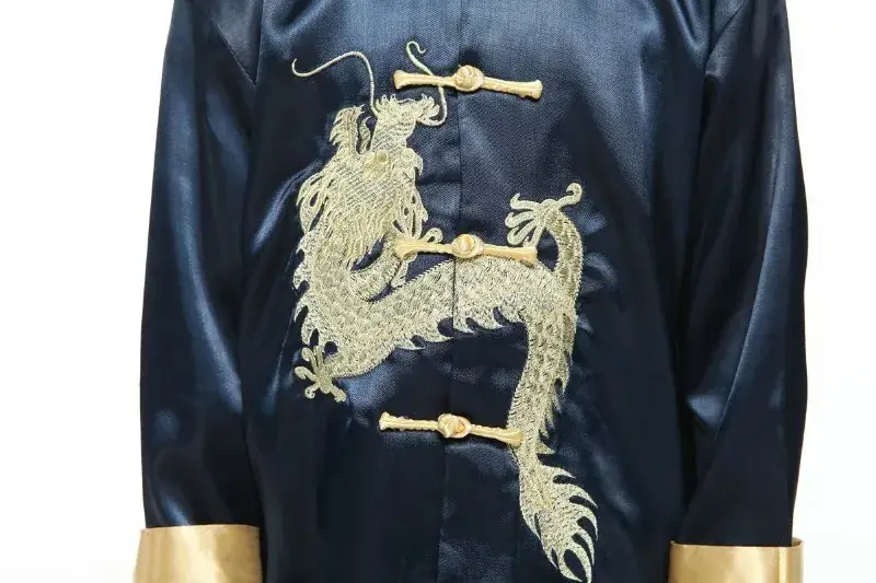 Kids Traditional Chinese Tang Suit with Embroidered Dragon Long Sleeve — feature 12
