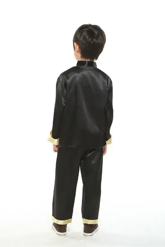 Kids Traditional Chinese Tang Suit with Embroidered Dragon Long Sleeve — feature 15