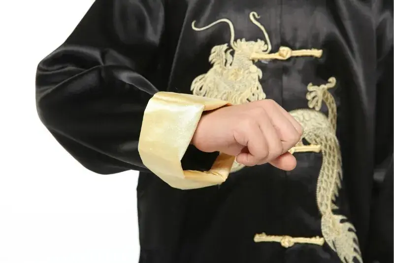 Kids Traditional Chinese Tang Suit with Embroidered Dragon Long Sleeve — feature 18