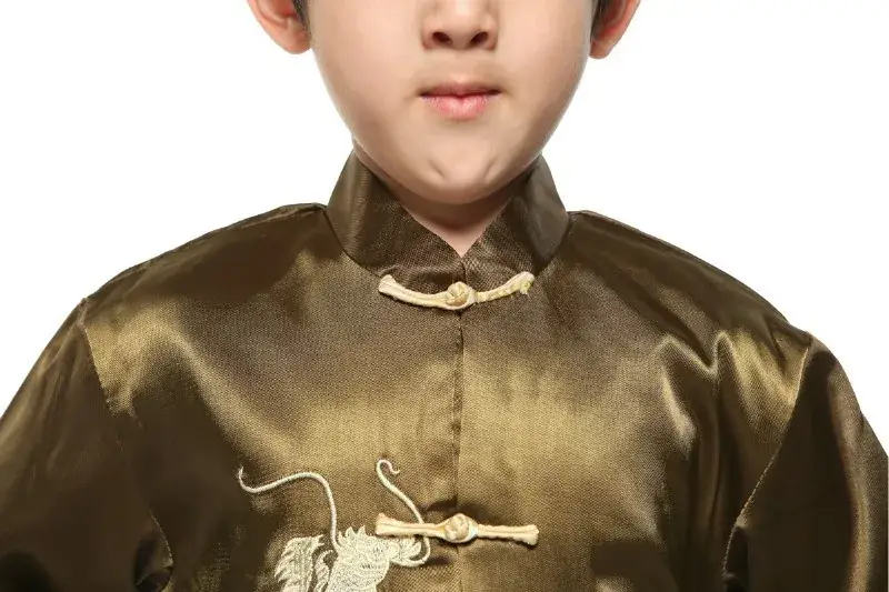 Kids Traditional Chinese Tang Suit with Embroidered Dragon Long Sleeve — feature 21