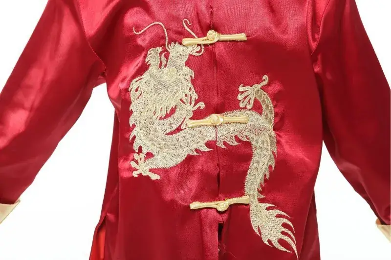 Kids Traditional Chinese Tang Suit with Embroidered Dragon Long Sleeve — feature 6