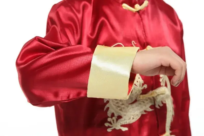 Kids Traditional Chinese Tang Suit with Embroidered Dragon Long Sleeve — feature 7