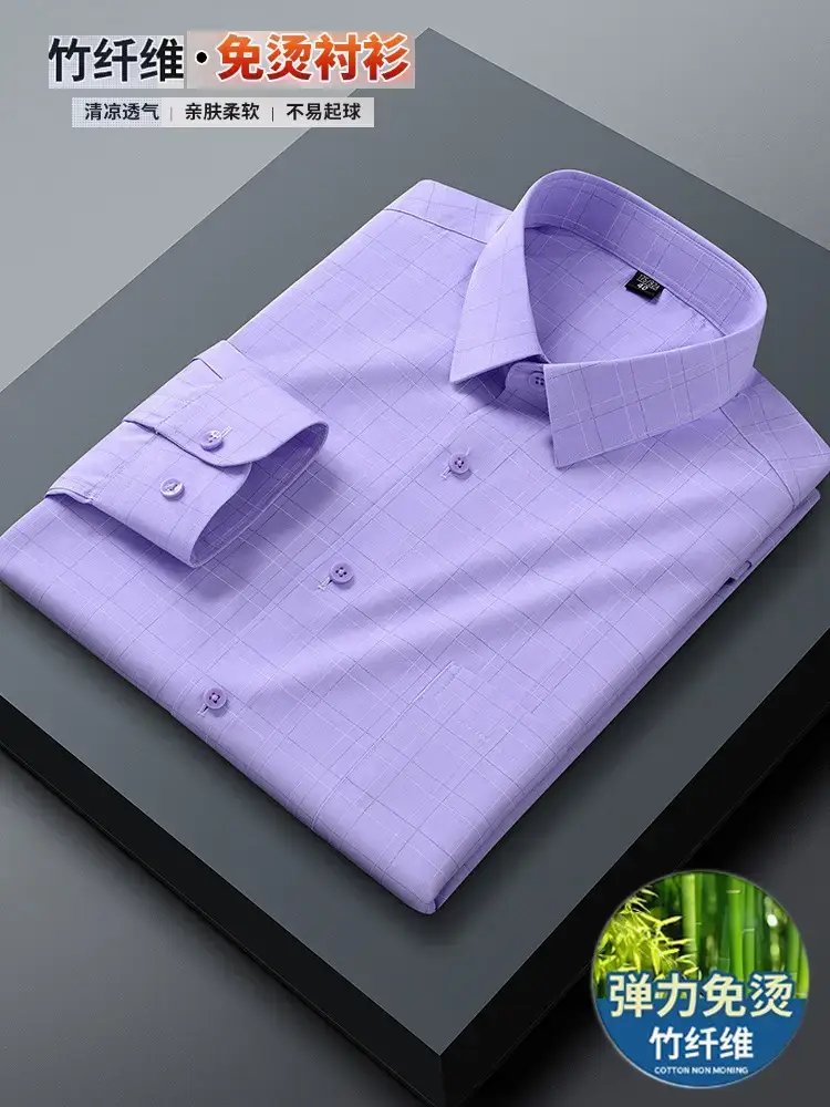 Blue Cotton Long Sleeve Shirt for Men