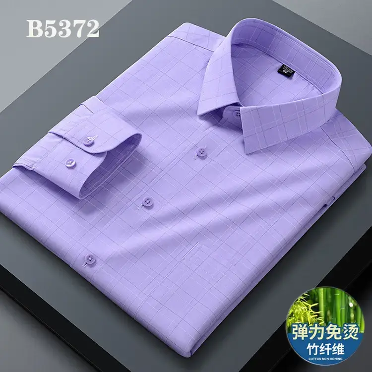 Blue Cotton Long Sleeve Shirt for Men