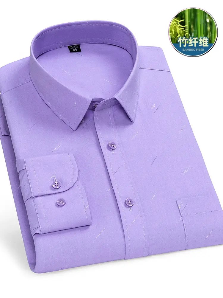 Light Blue Cotton Long Sleeve Shirt for Men - Image 30