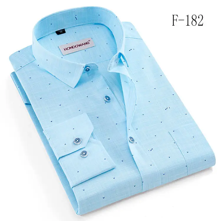 Light Blue Cotton Long Sleeve Shirt for Men - Image 26