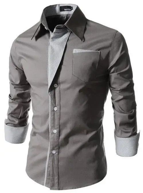 White Slim Fit Long Sleeve Button Down Shirt for Men — feature 10