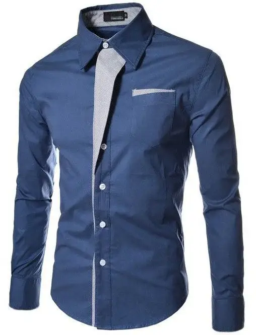 White Slim Fit Long Sleeve Button Down Shirt for Men — feature 11