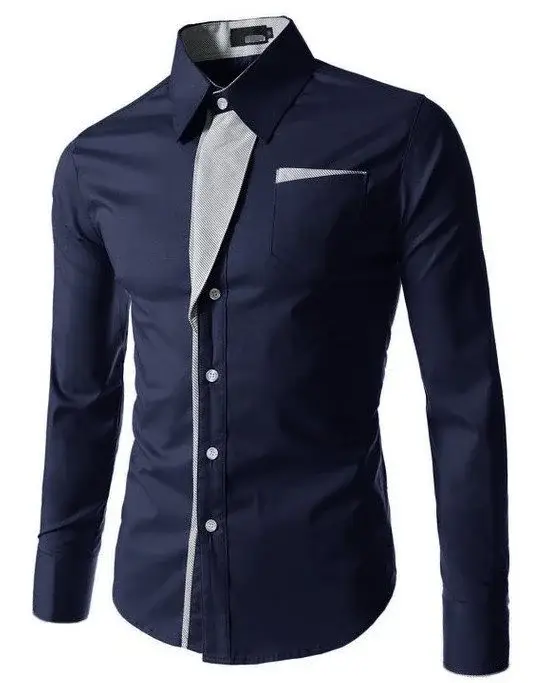 White Slim Fit Long Sleeve Button Down Shirt for Men — feature 19