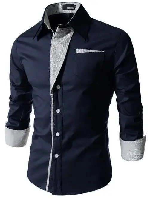 White Slim Fit Long Sleeve Button Down Shirt for Men — feature 20