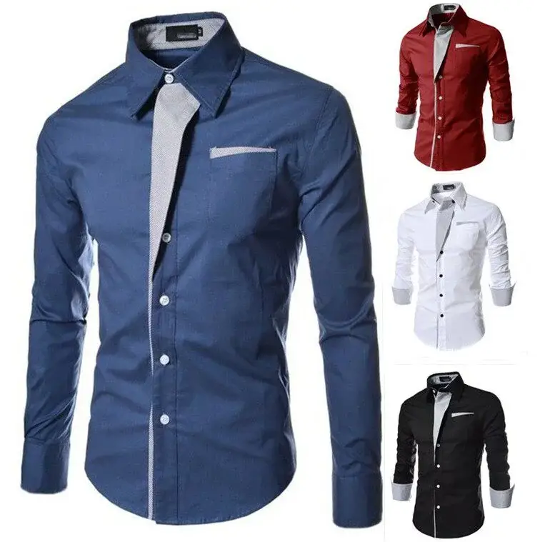 White Slim Fit Long Sleeve Button Down Shirt for Men — feature 6