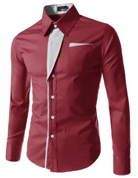 White Slim Fit Long Sleeve Button Down Shirt for Men — feature 7