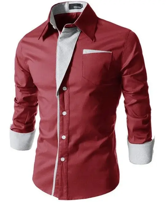 White Slim Fit Long Sleeve Button Down Shirt for Men — feature 8