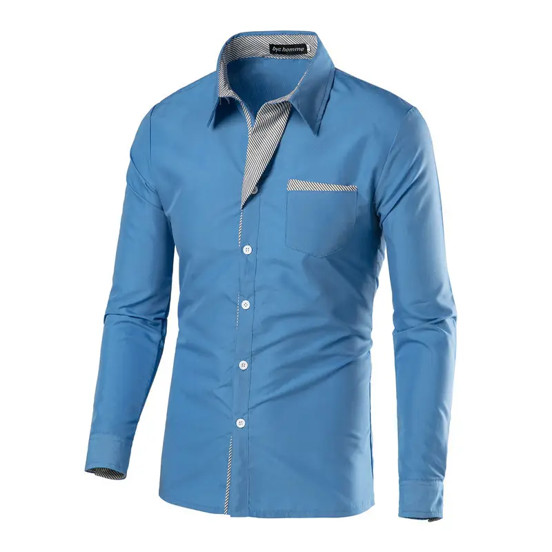 White Slim Fit Long Sleeve Button Down Shirt for Men - Image 5