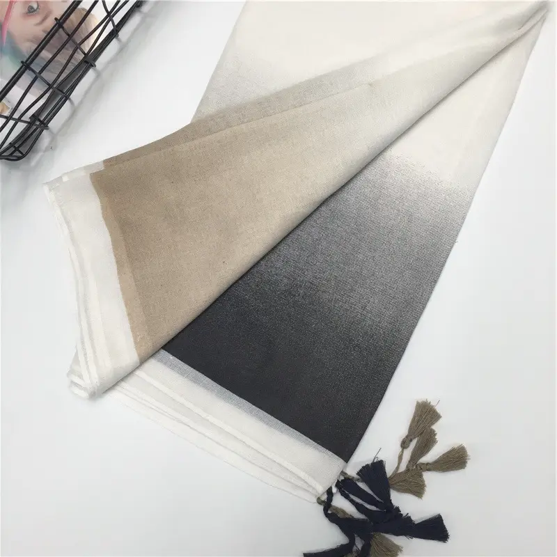 Blue Cotton Long Tassel Scarf for Women — feature 28