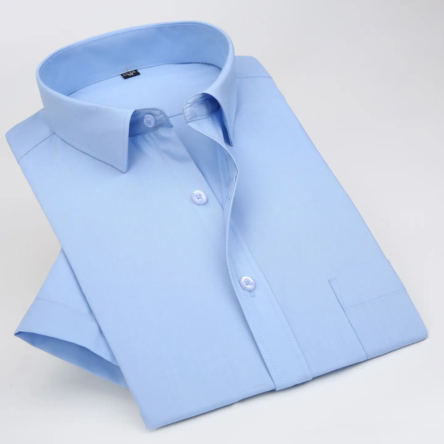 White Cotton Thin Short-Sleeved Shirts for Middle-Aged & Elderly Men - Image 7