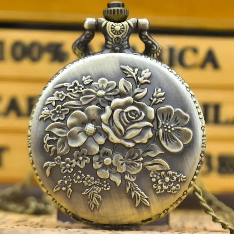Flower Pattern Pocket Watch for Men Women Large Nostalgic Design - Image 5
